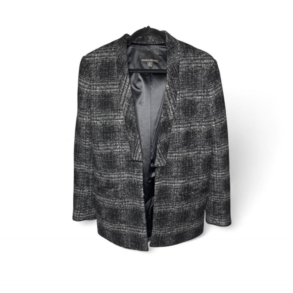 BANANA REPUBLIC Plaid Open-Front Blazer Size 8